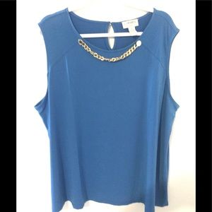 Carmen Marc Valvo Sleeveless top 3x Beautiful blue